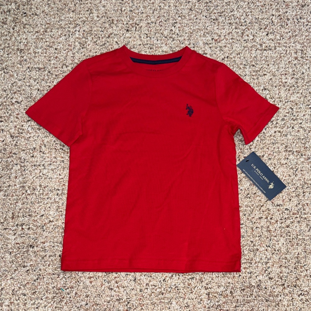 U.S. Polo Assn. Red Short Sleeve Logo Tee for Kids